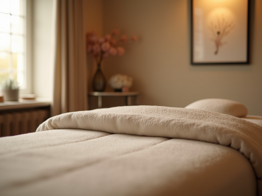 Comfortable massage room setup - relax and comfortable environment