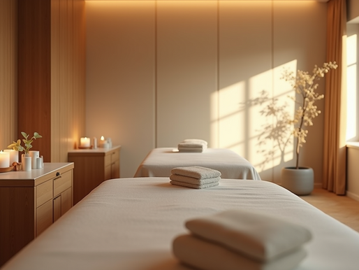 Couples massage room setup
