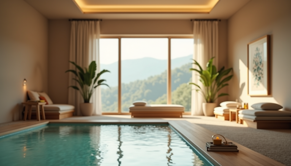 Welcoming interior of a serene spa environment