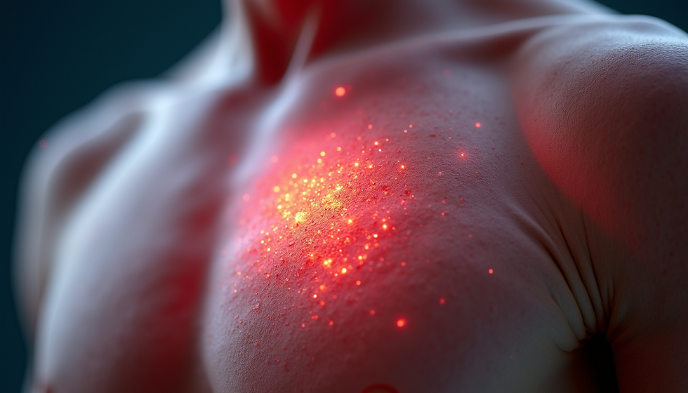 Close-up view of lymph nodes in the human body