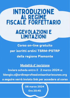 Corso di aggiornamento online gratuito – Introduzione al regime forfettario – per i liberi professionisti con Partita IVA