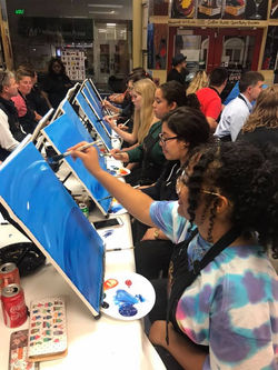 Students making art