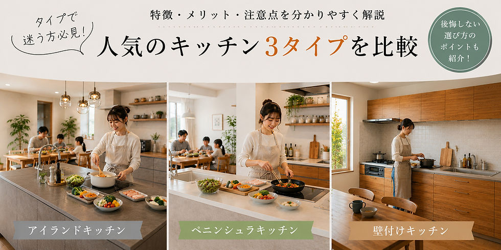 人気のキッチン３タイプを比較