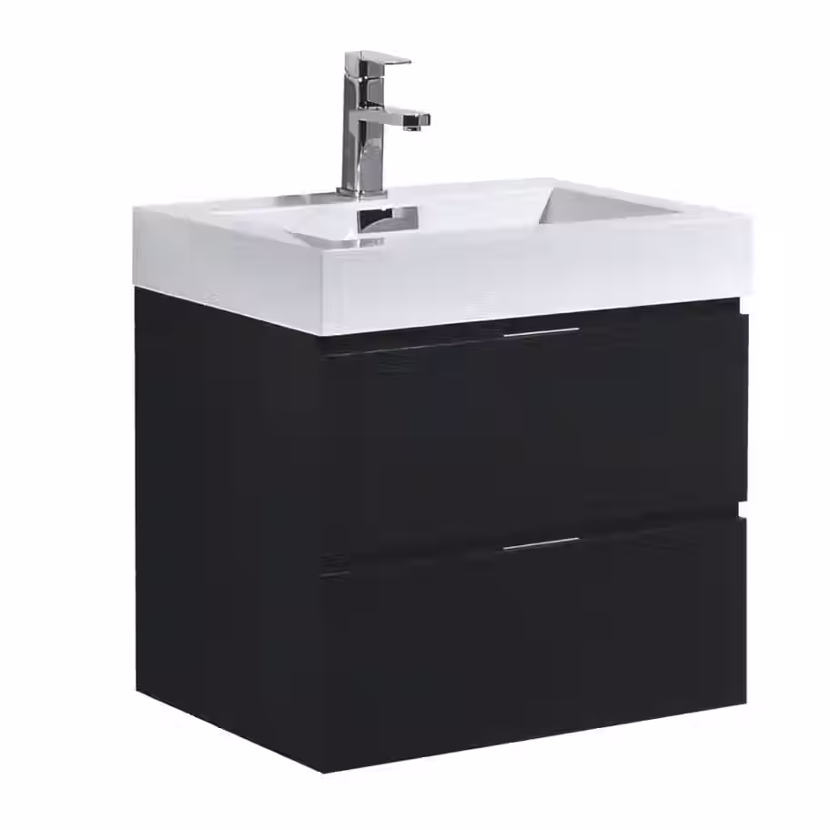 24" Theo Wall Mount Bathroom Vanity in black