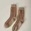 Thumbnail: FRANCIE Possum Merino Striped Socks - Natural & Crimson