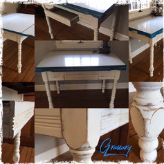 Vintage Draw Leaf Enamel Kitchen Table (SOLD)