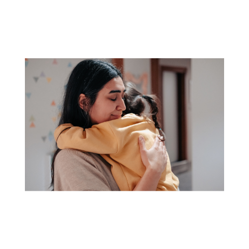 Parent supporting a child after a seizure