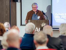 Dr Brian Croke delivers the inaugural public lecture for the Biographical Dictionary of Australian Catholic Educators at ACU North Sydney campus.