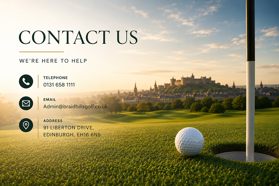 Contact us Braid Hills Golf Centre, Edinburgh