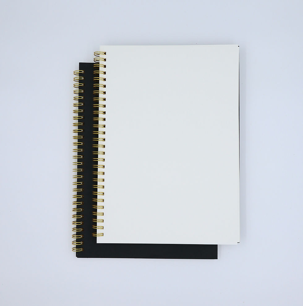 Thumbnail: Innaxa B5 Plain wiro notebook black softcover pack of 2 - gold wiro