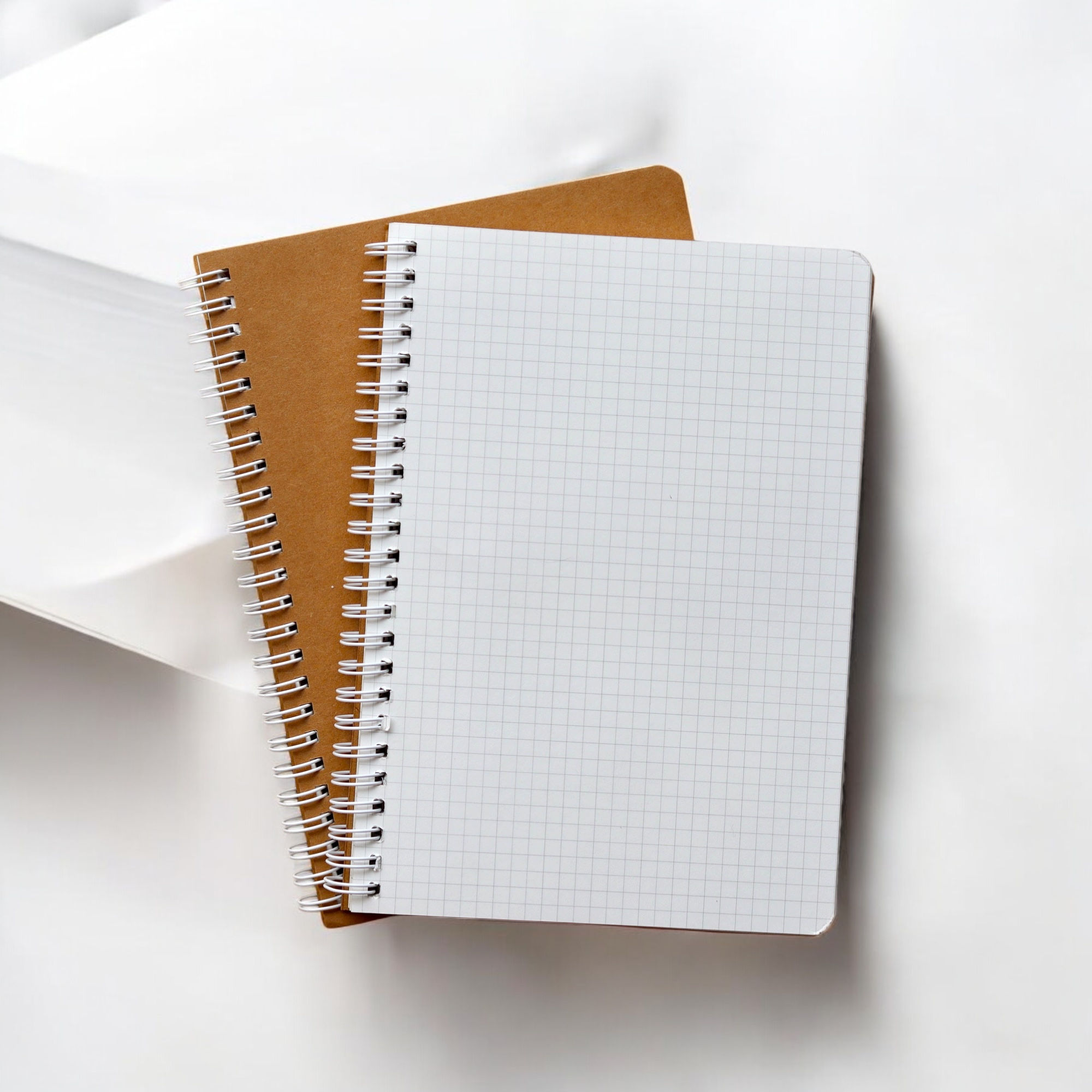 A5 Square Grid Notebook – Pack of 2 (Brown Kraft Eco-Friendly Cover)