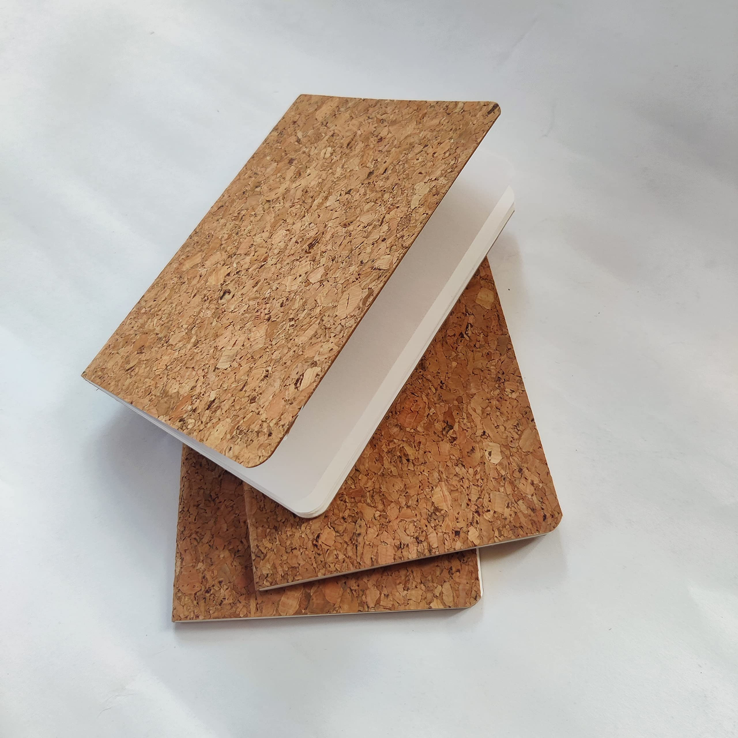 INNAXA Cork Cover A6 Notebook, Blank 64 Pages, Travel Journal(pack of 3)