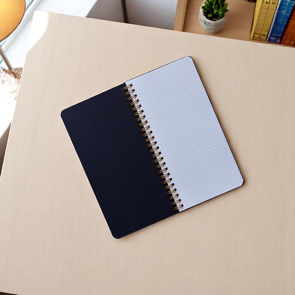 Thumbnail: INNAXA H5 Black Cover Grid Notebook Golden Wiro Pack – 2 Piece