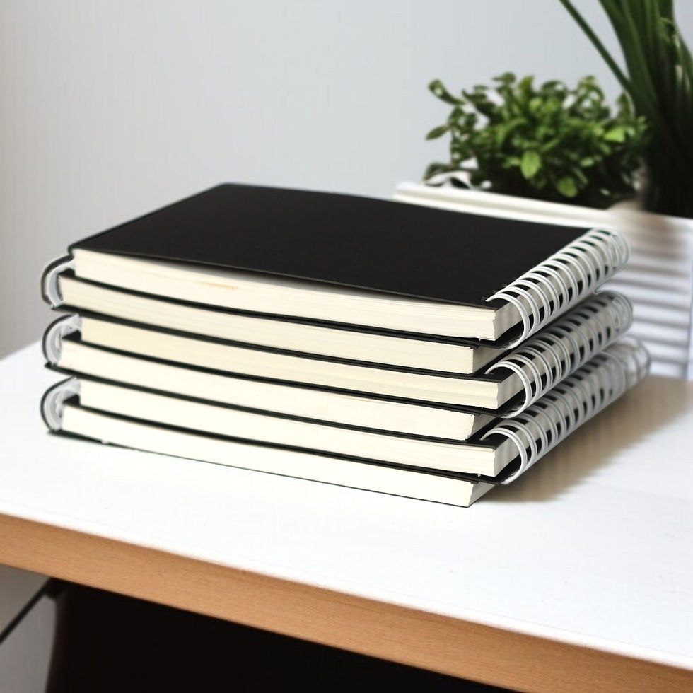 Thumbnail: INNAXA Spiral Eco-Friendly Notepad White Wiro A6 Size (Black Pack-6)