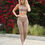 Thumbnail: Bedford Seamless Python Pattern Leggings & Sports Bra Set- Coffee