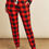 Miniatura: Solid Top and Plaid Joggers Set With Self Tie