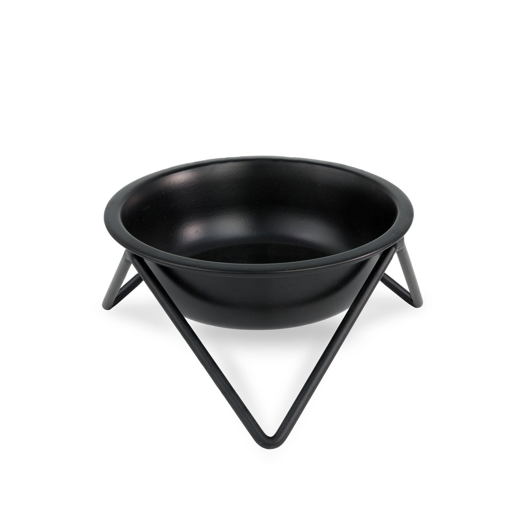 Dog bowl,ze stali nierdzewnej,black,na stojaku trojkatnym,typ