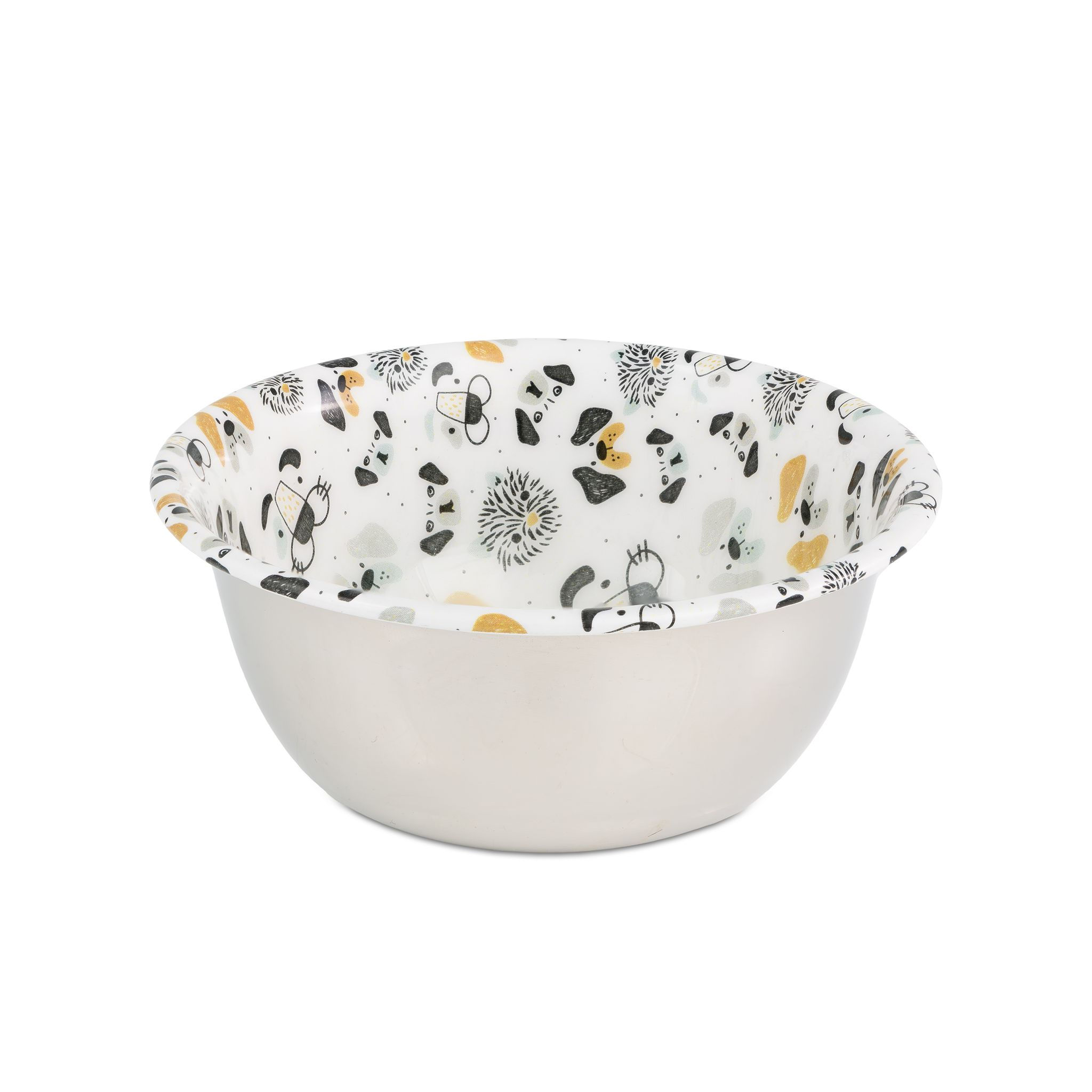 Dog bowl,ze stali nierdzewnej,emaliowana,pattern DOG FACES,470ml