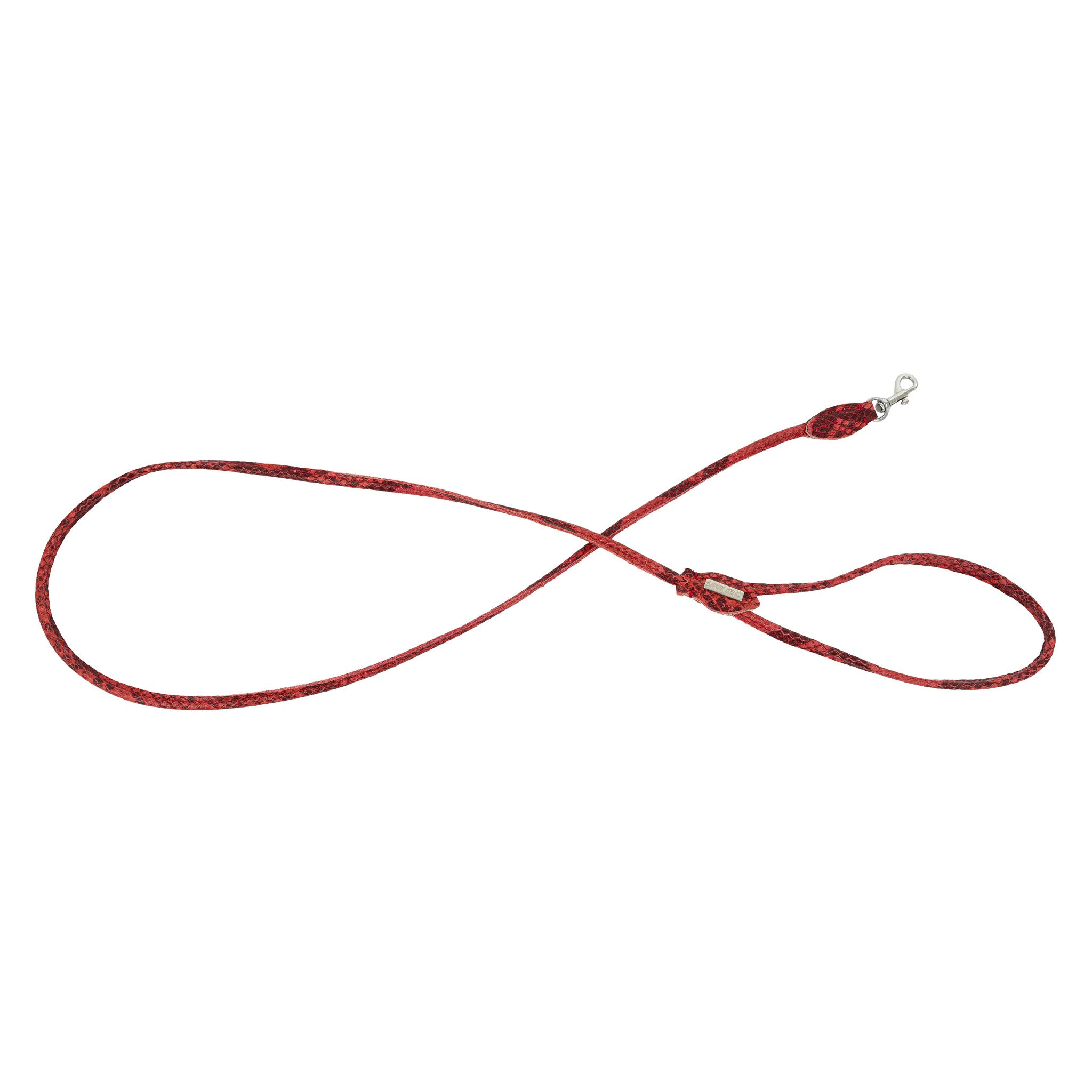 Round dog leash,Serpente,red,leather nickel