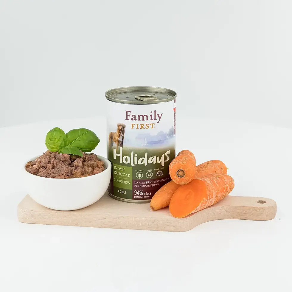 Thumbnail: Karma Holidays dla psów dorosłych, indyk, kurczak, marchew, 400g