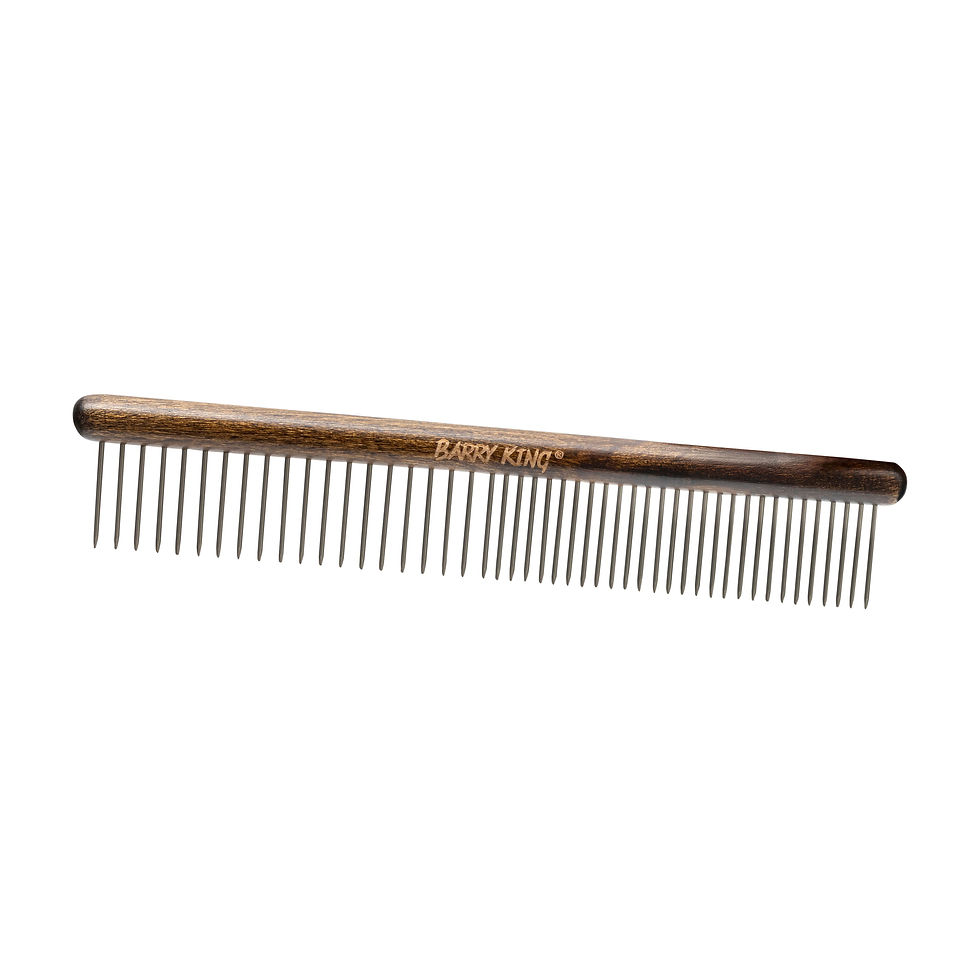 Thumbnail: Ekskluzywny Comb,for pets,beech wood,stal,19/ 28 pinow