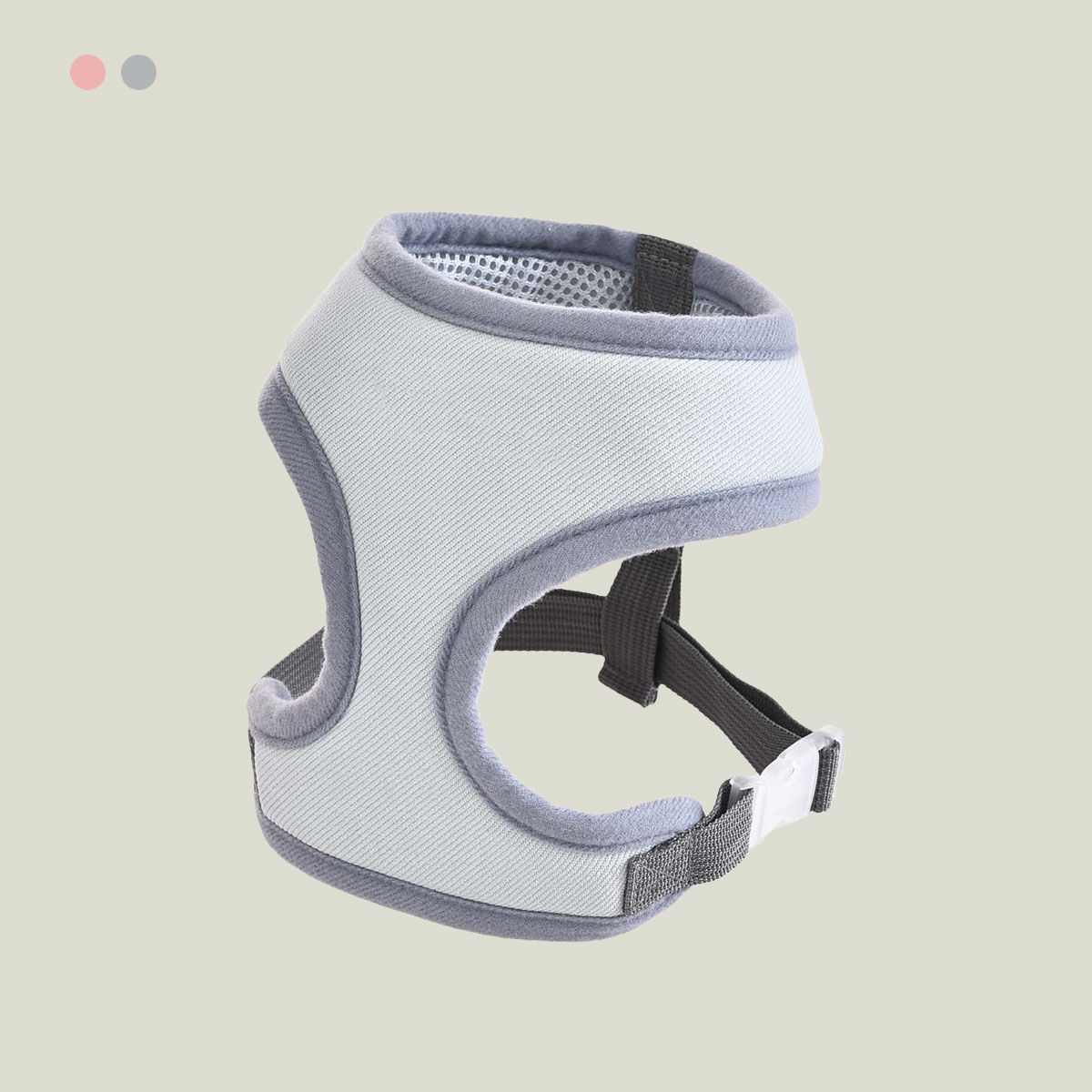 Szelki dla psa, szary/błękitny lub szary/różowy