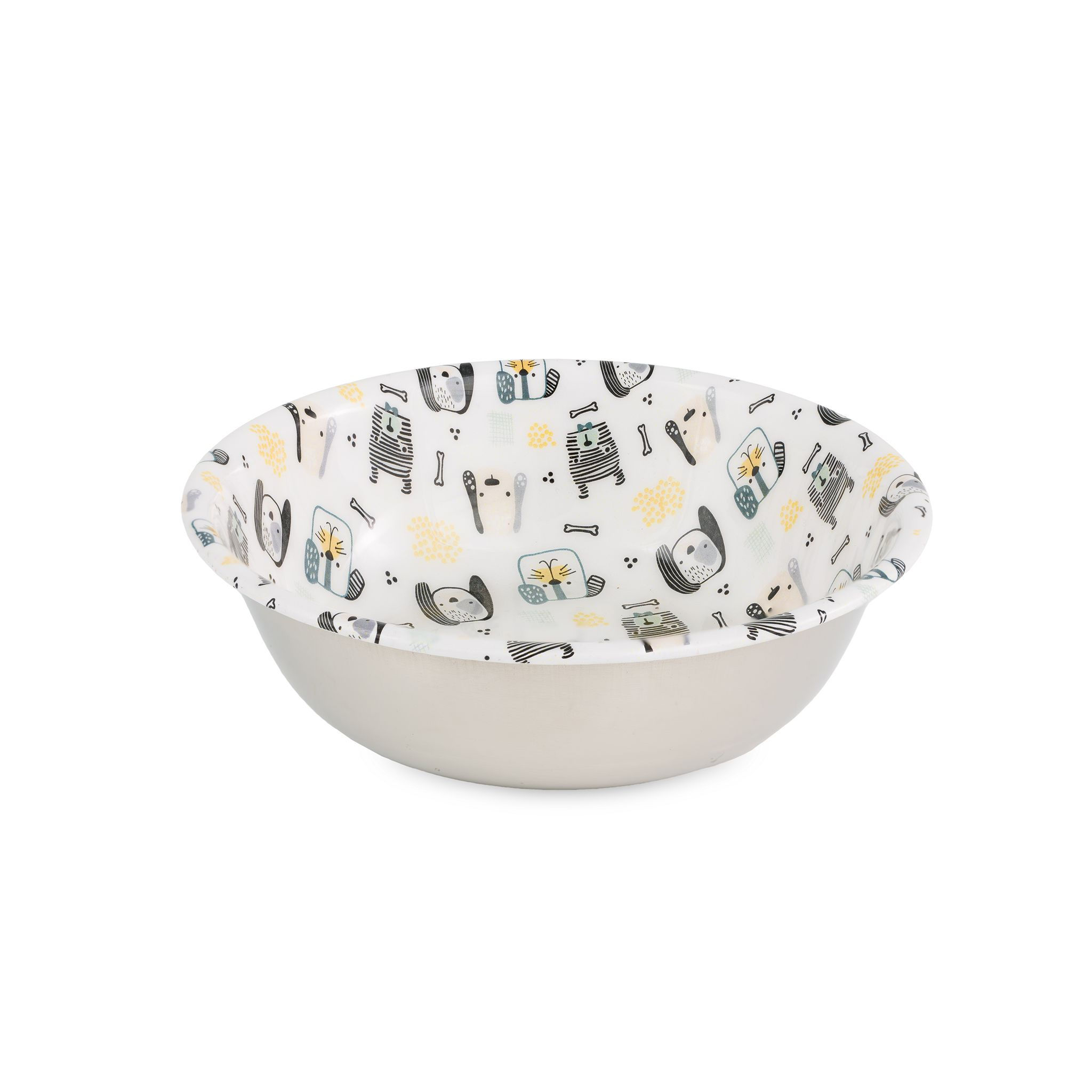Dog bowl,ze stali nierdzewnej,emaliowana,pattern DOG FACE SELECTA,350ml