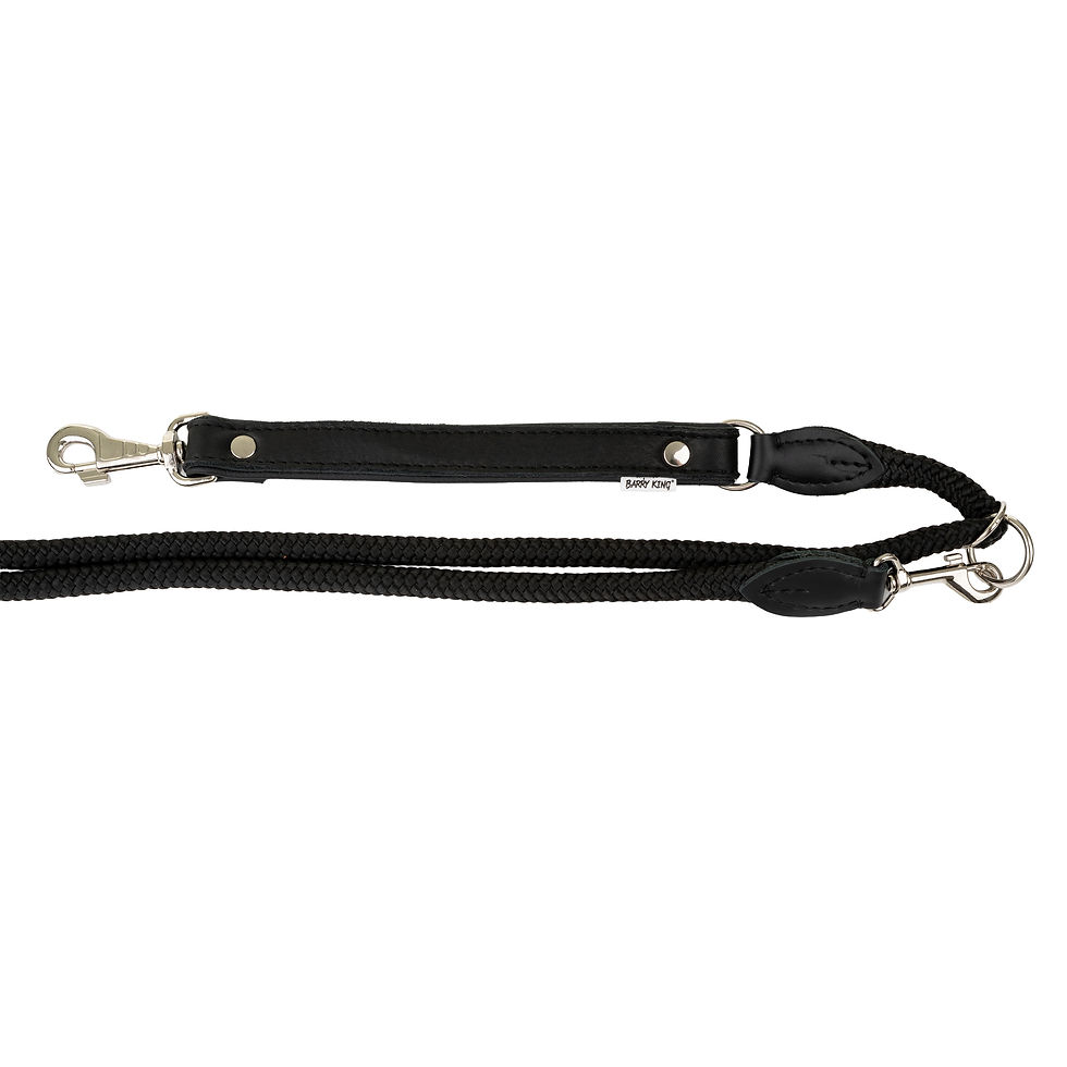 Thumbnail: Leash adjustable leather Los "STRONG" 25mm/ 12/ 220cm black