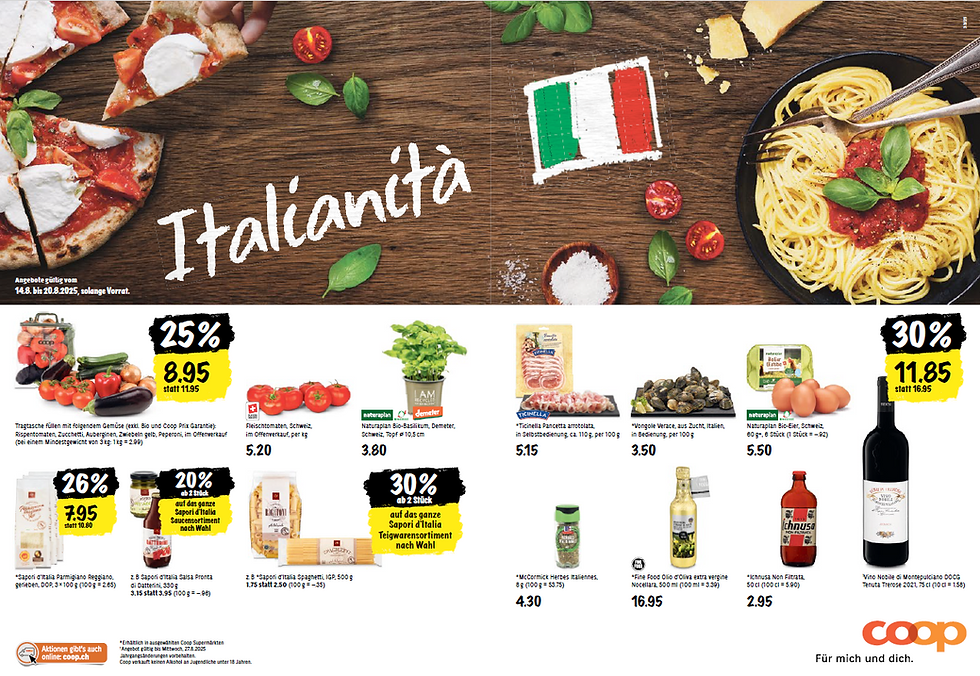 Coop bewirbt italienisches Olivenöl während den Italien-Wochen