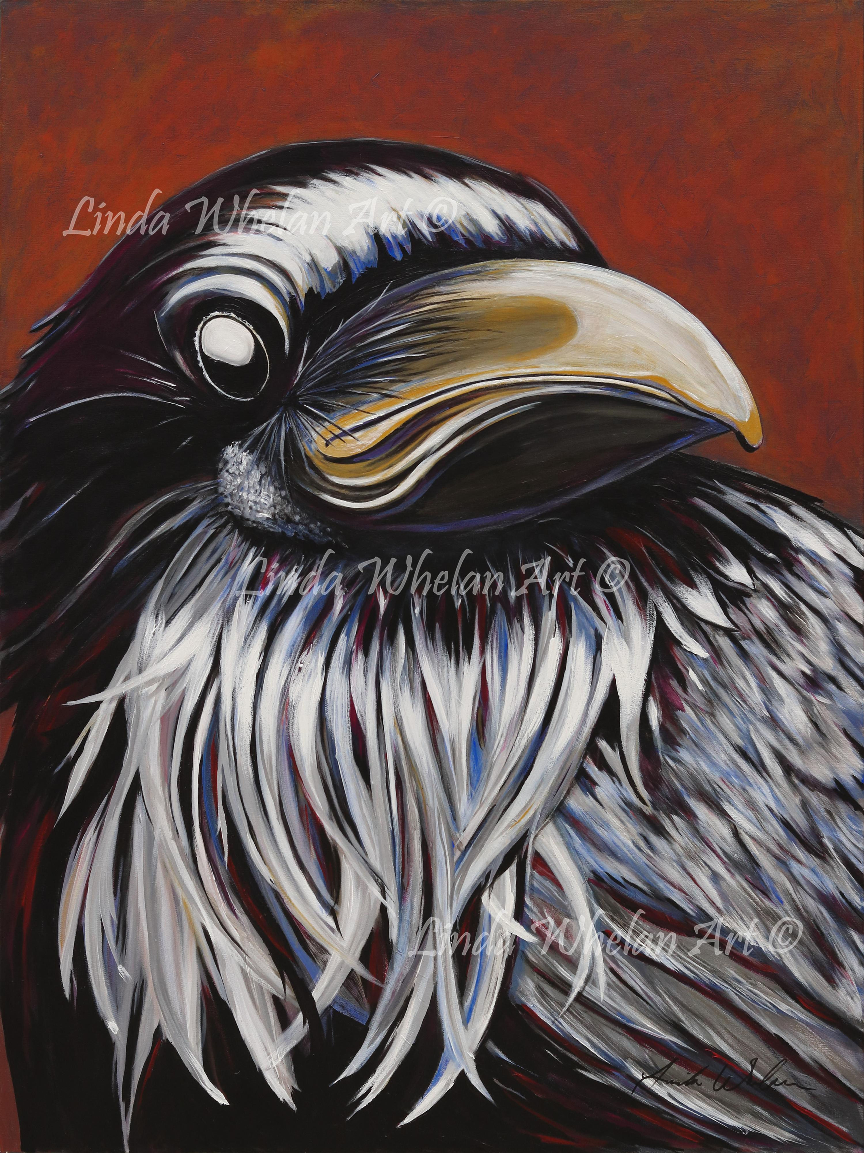 raven painting by Linda Whelan