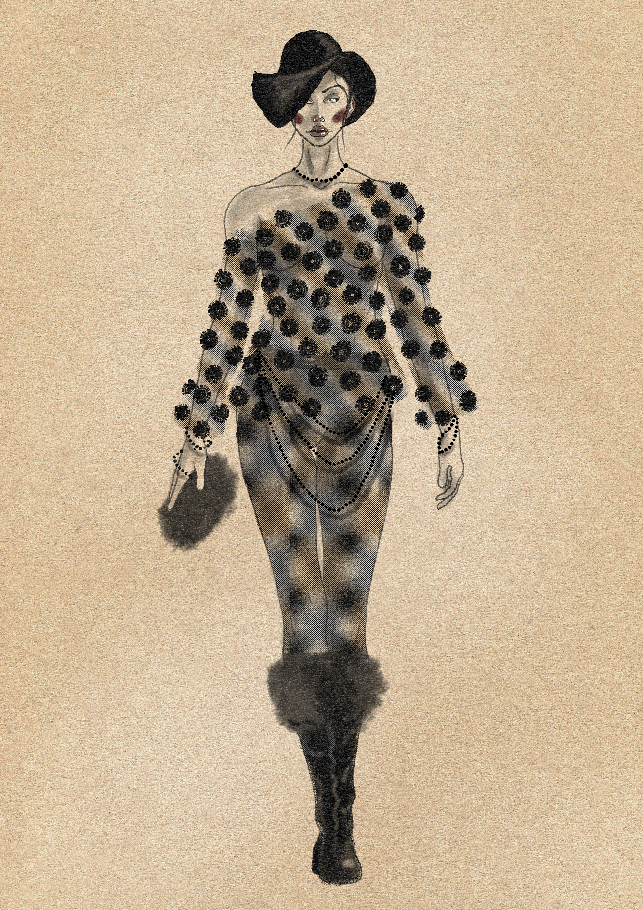 102. Noir Rosette Veil