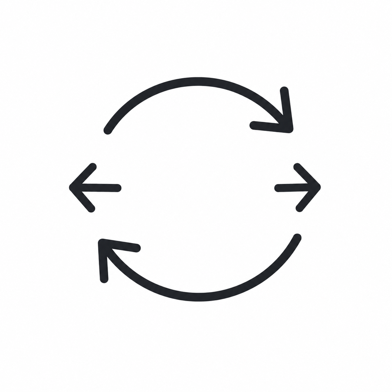 Icon of two curved arrows forming a circle