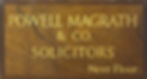 Powell Magrath & Co. Solicitors Next Floor sign