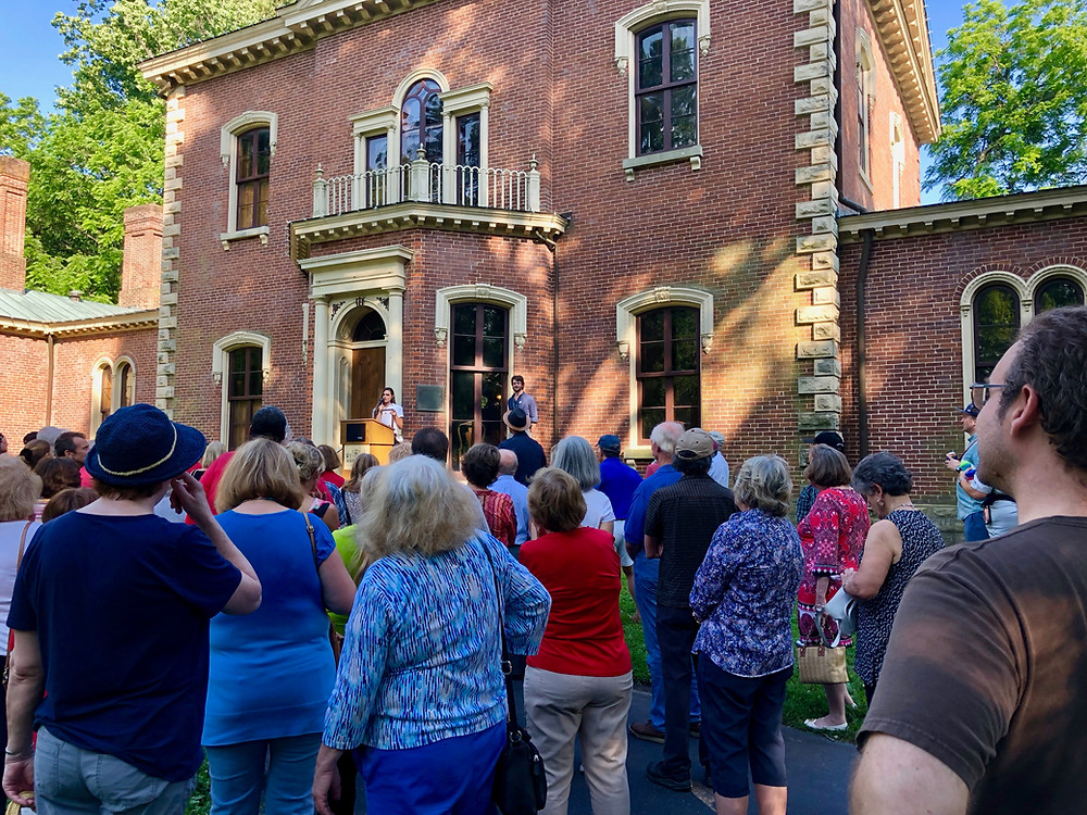 Kentucky Hempsters/Heritage Hemp Trail co-founder, Alyssa Erickson, receiving the Lexington Hemp Heritage Day Proclamation from Mayor Gorton's Office at Ashland, The Henry Clay Estate in Lexington at the BGT Hemp History deTour during Discover The Hemplands on June 5th, 2019.