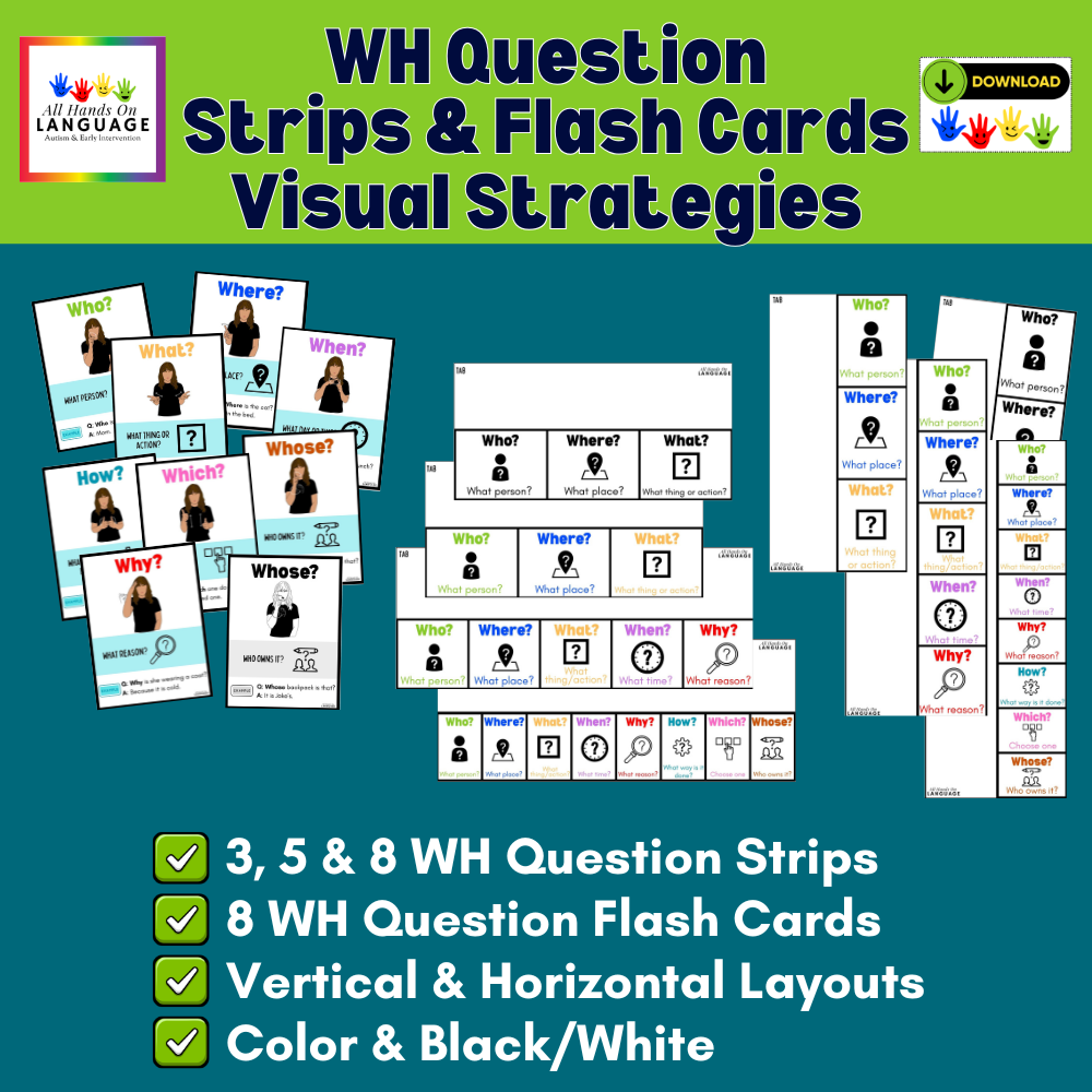 WH Question Strips & Flash Cards: Visual Strategy for Autism