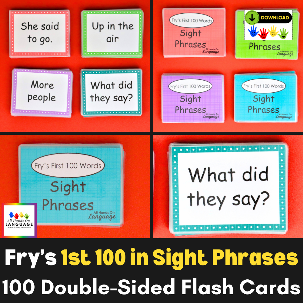 Fry's First 100 Sight Words in PHRASES, 80 Double-Sided Flash Cards, 4 by 5 in.