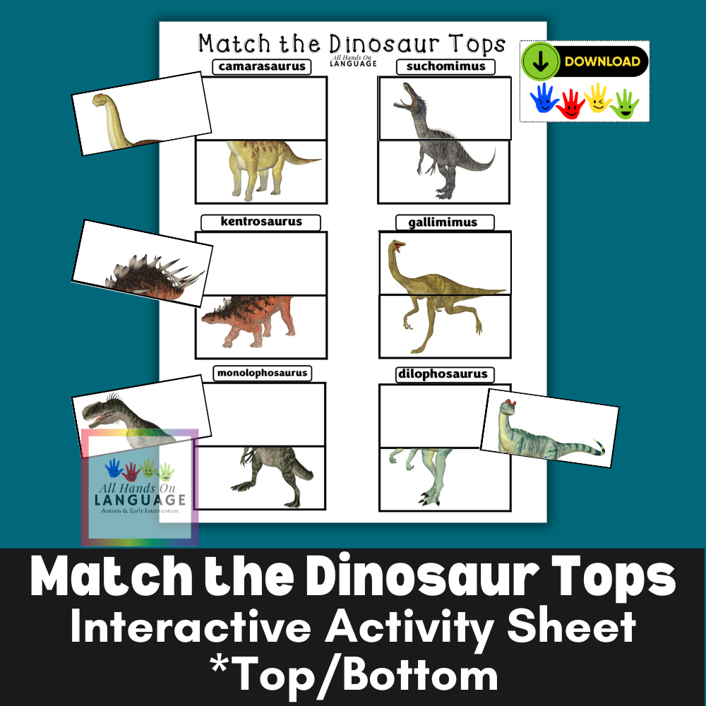 Match the Dinosaur Tops Interactive Activity, Top & Bottom