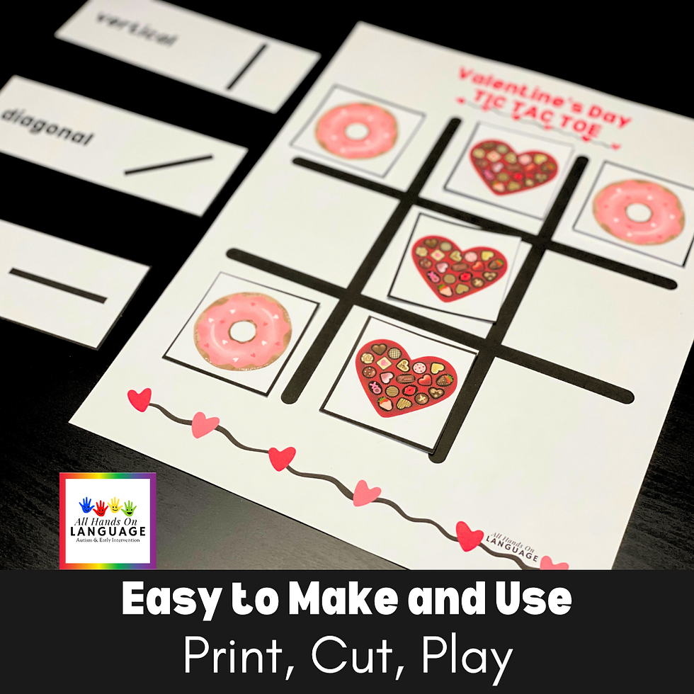 Thumbnail: Valentine's Day Tic Tac Toe for Fun and to Teach Horizontal, Vertical + Diagonal