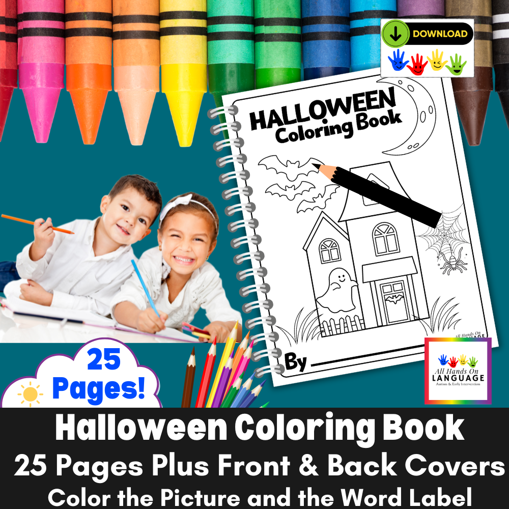 Halloween Coloring Book for Kids! - 25 Fun + Spooky Pages with Labeled Pictures