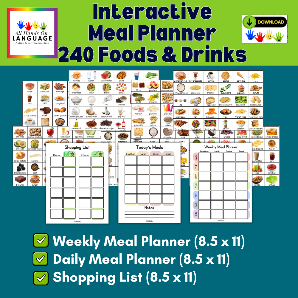 Interactive Meal Planner, 240 Foods/Drinks, Daily + Weekly Plan + Shopping List