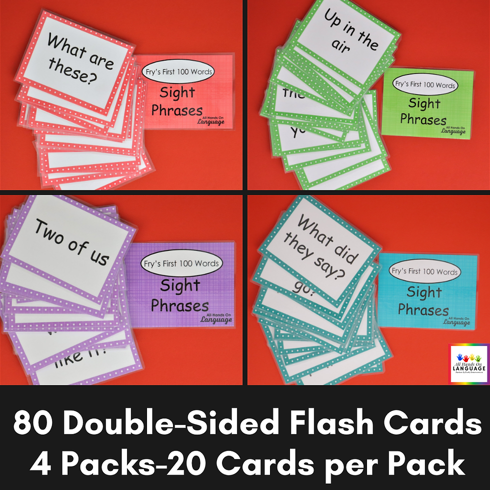 Thumbnail: Fry's First 100 Sight Words in PHRASES, 80 Double-Sided Flash Cards, 4 by 5 in.