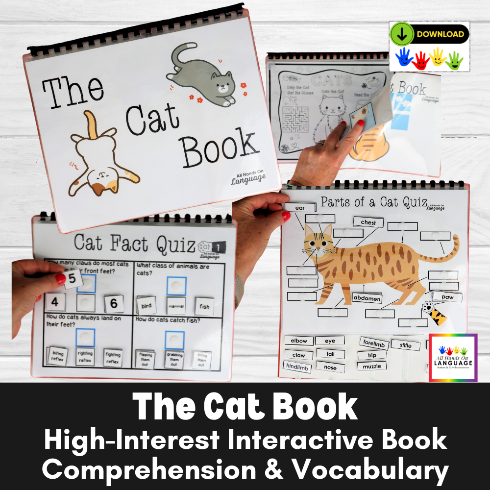 The Cat Book, High-Interest Interactive Book, Comprehension and Vocabulary