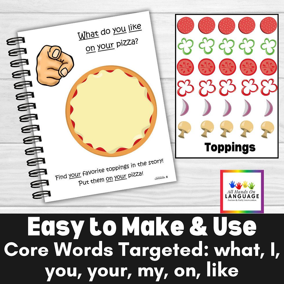 Thumbnail: Pizza Party Interactive Book with Core Vocab & Communication Board, Autism