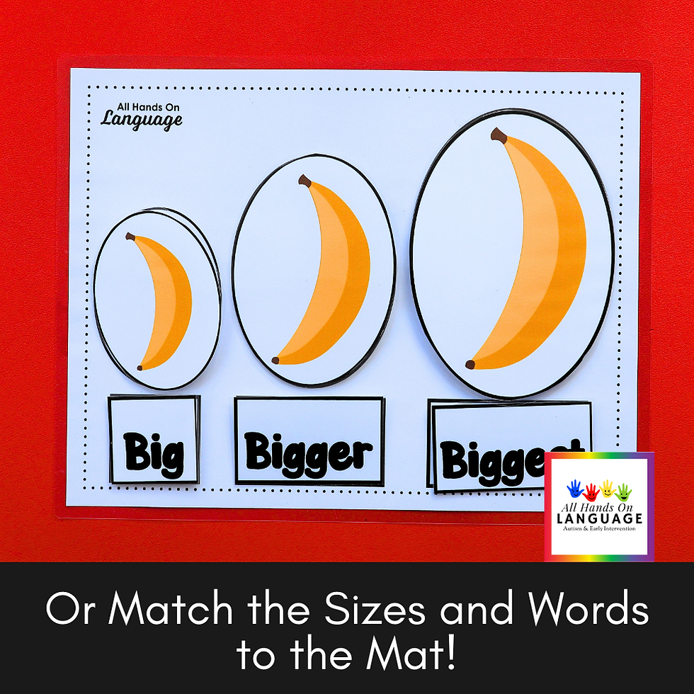 Thumbnail: Big, Bigger, Biggest Banana Size Ordering Activity, Compare Sizes and Label