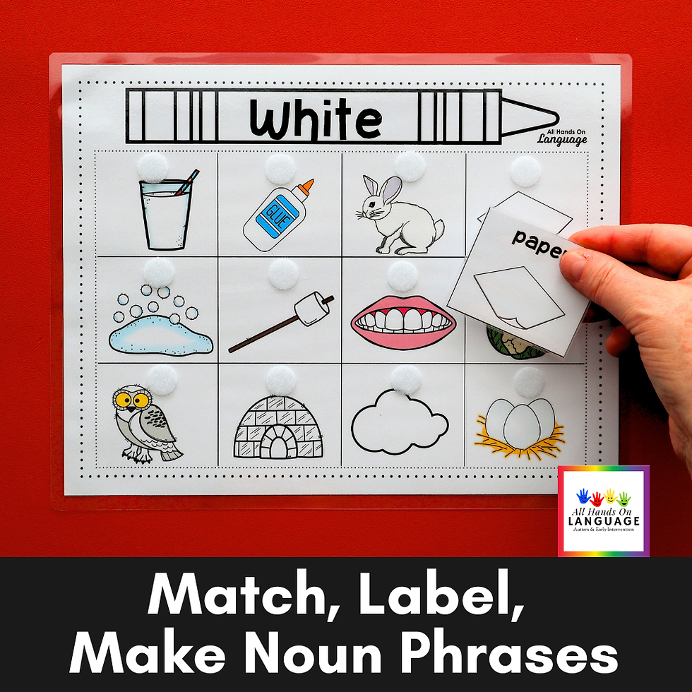 Thumbnail: White Object Matching Activity, Match and Label, Adjective-Noun Phrases