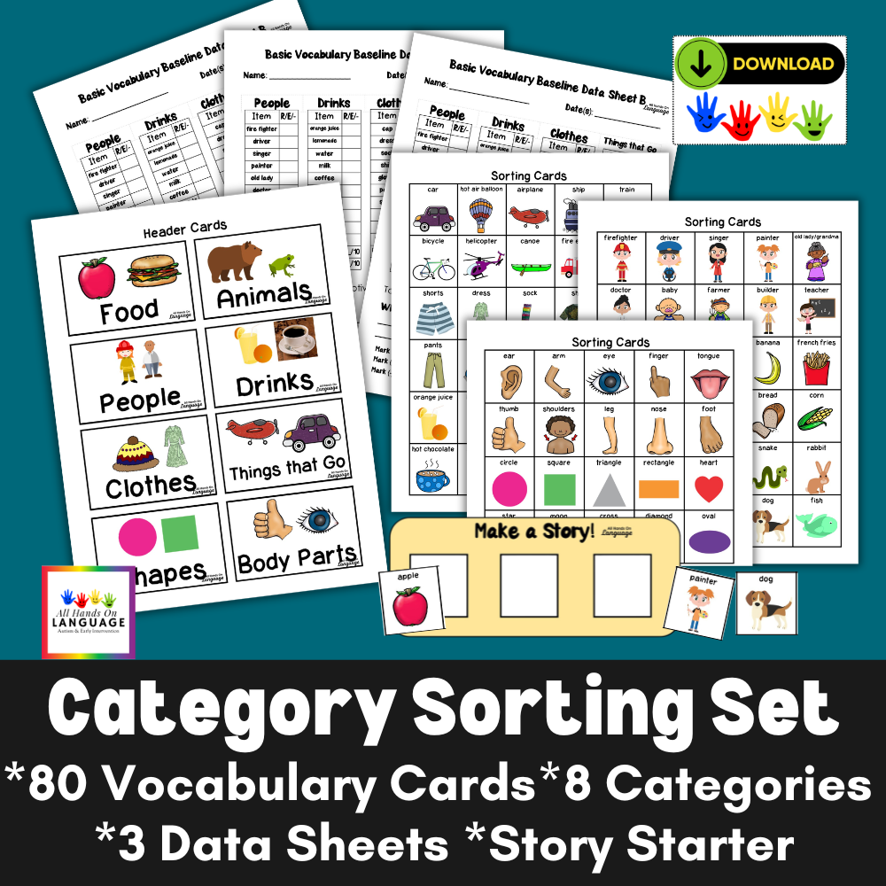 Category Sort & Label, 8 Categories + 80 Sorting Cards + 3 Data Sheets