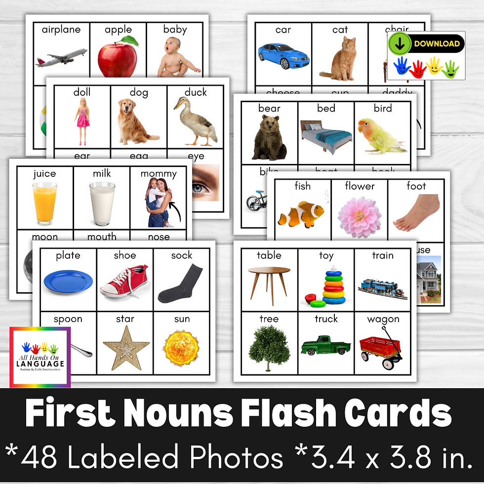 48 First Nouns Photo Flash Cards, Common Objects in Early Childhood ...