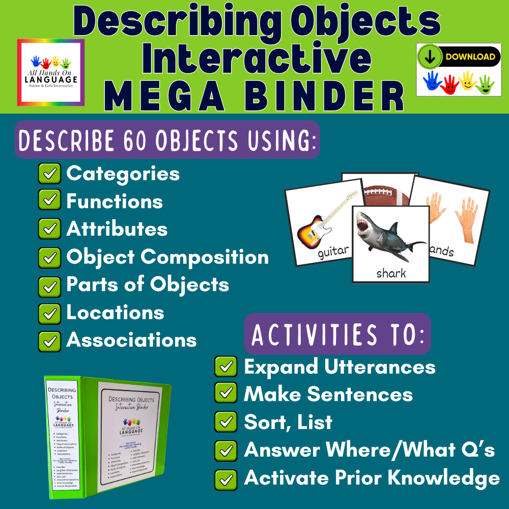 Describing Objects Mega Set, Non-Verbal Friendly! Speech Therapy, Make a Binder