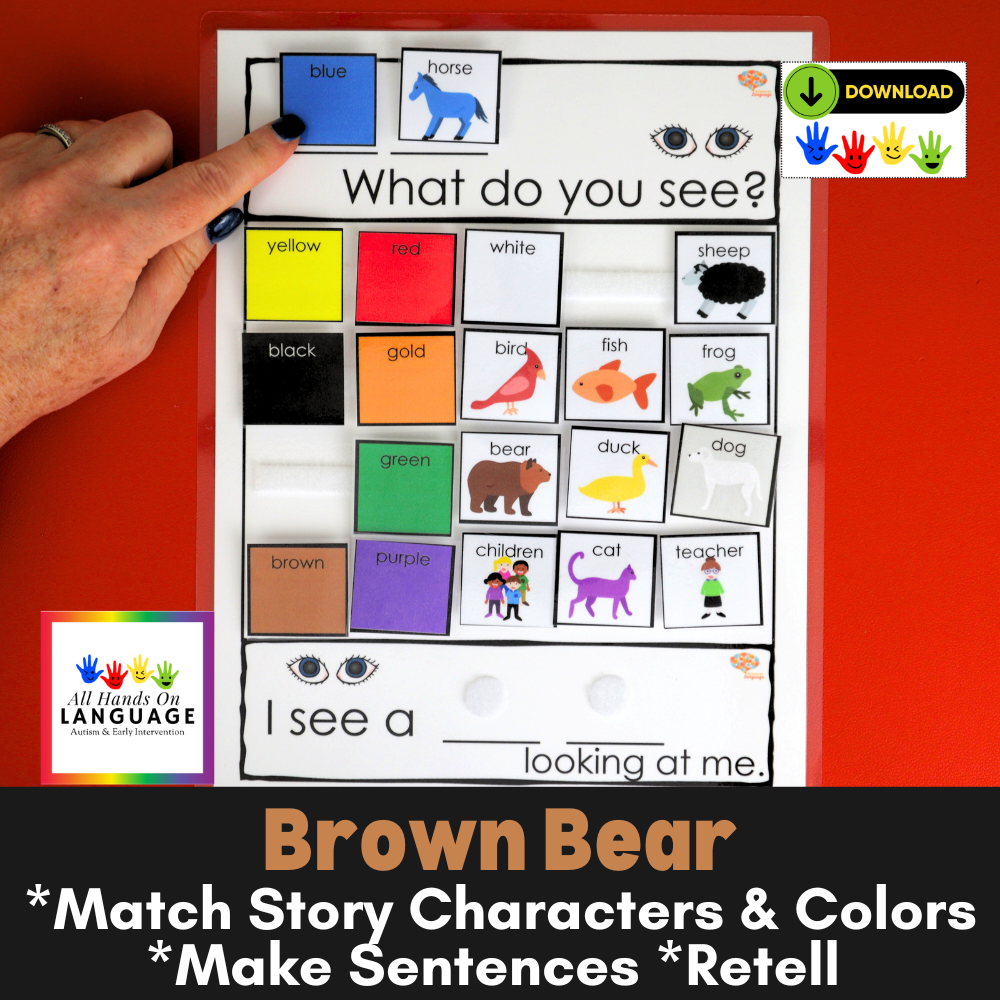 Brown Bear Story Companion, Colors & Animals, Choice Board + Sentence Prompts