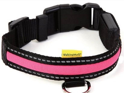 WALKING MATE LED ADJUSTABLE DOG COLLAR USB RECHARGEABLE